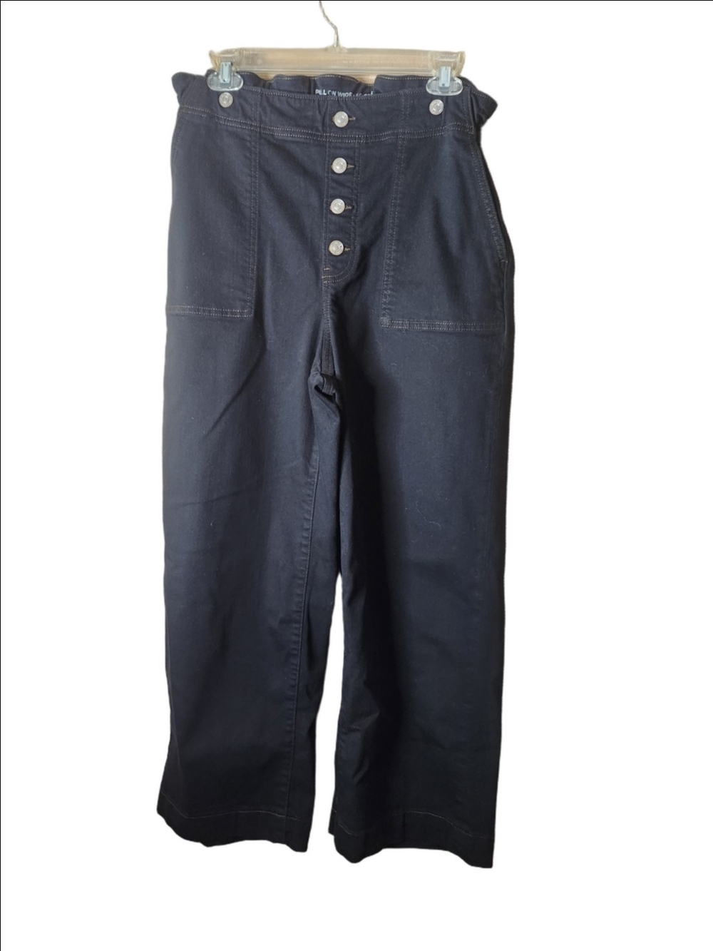 Chico's Wide Leg High-Waist Cropped Pull On Black Jeans Size 3 (XL)